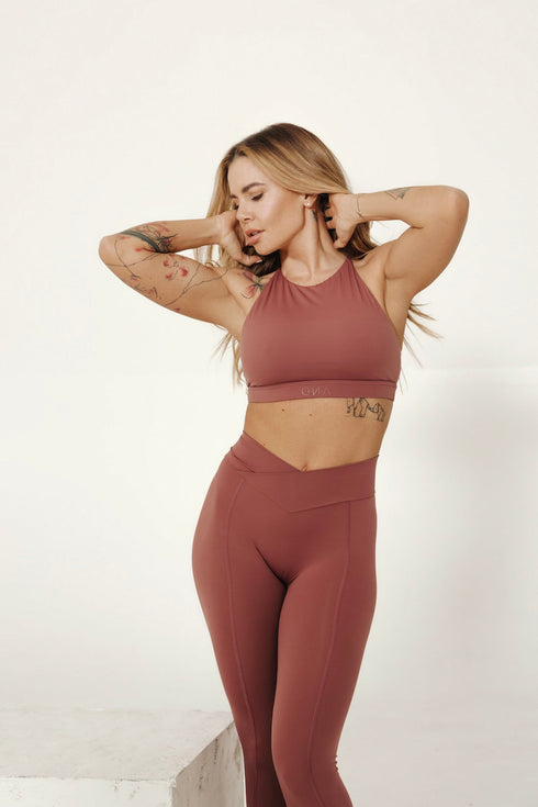 D.N.A Legíny “Skinny Peach” s překříženým pasem