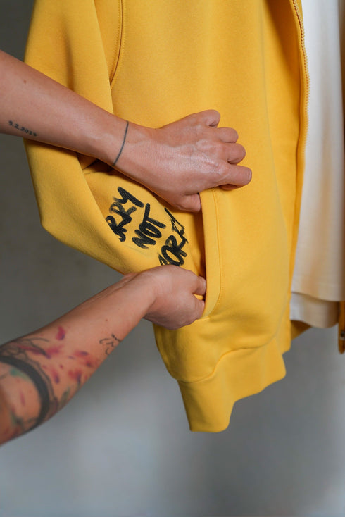 D.N.A Dámská oversize mikina se zipem a kapucí F-OFF