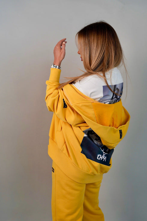 D.N.A Dámská oversize mikina se zipem a kapucí F-OFF