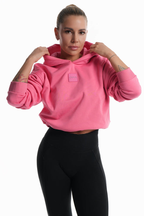 D.N.A Crop mikina s kapucí a stahovací šňůrkou