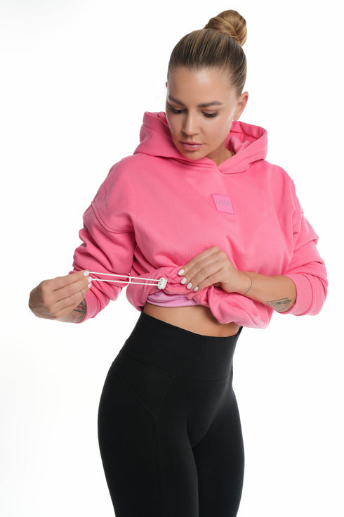 D.N.A Crop mikina s kapucí a stahovací šňůrkou