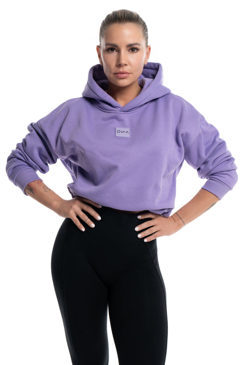 D.N.A Crop mikina s kapucí a stahovací šňůrkou