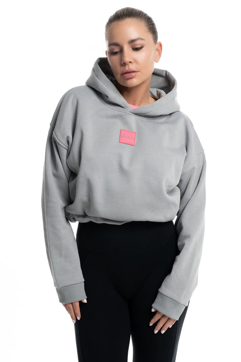 D.N.A Crop mikina s kapucí a stahovací šňůrkou