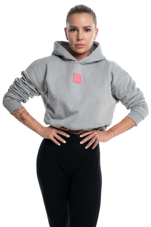 D.N.A Crop mikina s kapucí a stahovací šňůrkou