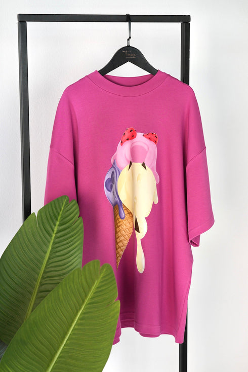 D.N.A Unisex Oversize Tričko ICE CREAM