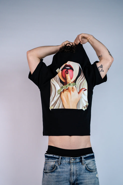 D.N.A Unisex Oversize Tričko FUCK